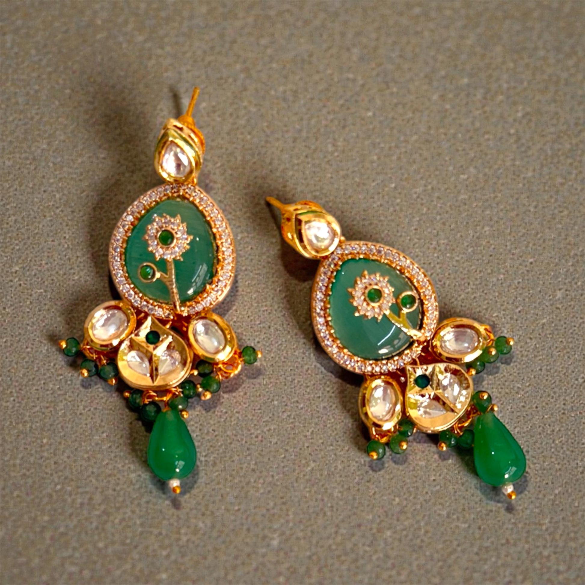 Aqua Green Minakshi Rajwadi Necklace Set