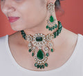 Vaanya Emerald Green Necklace Set - MIARAA