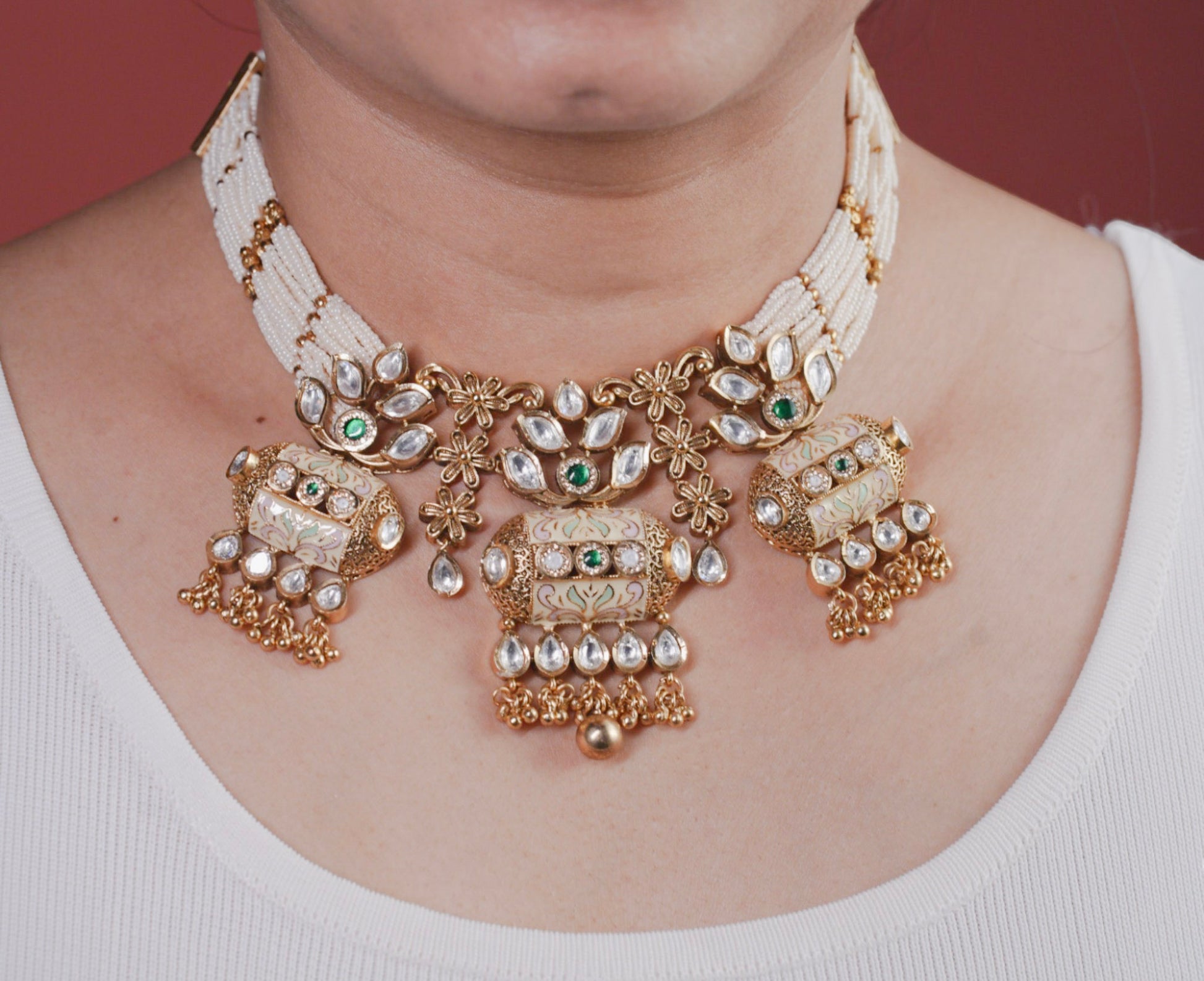 Medha Rajwadi Necklace Set - MIARAA