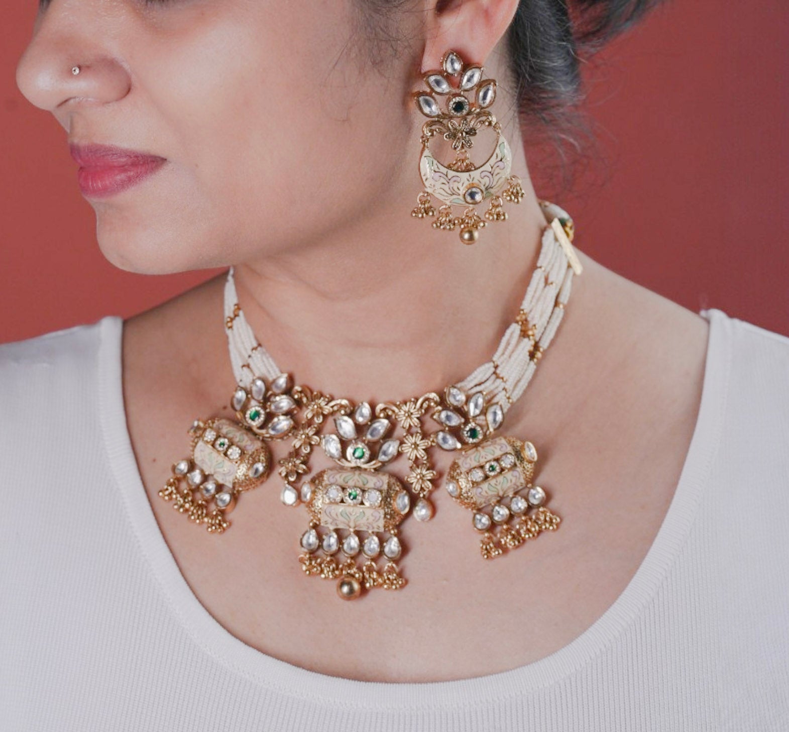 Medha Rajwadi Necklace Set - MIARAA