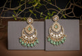 Sitara Aqua-green Chandbali Earrings - MIARAA