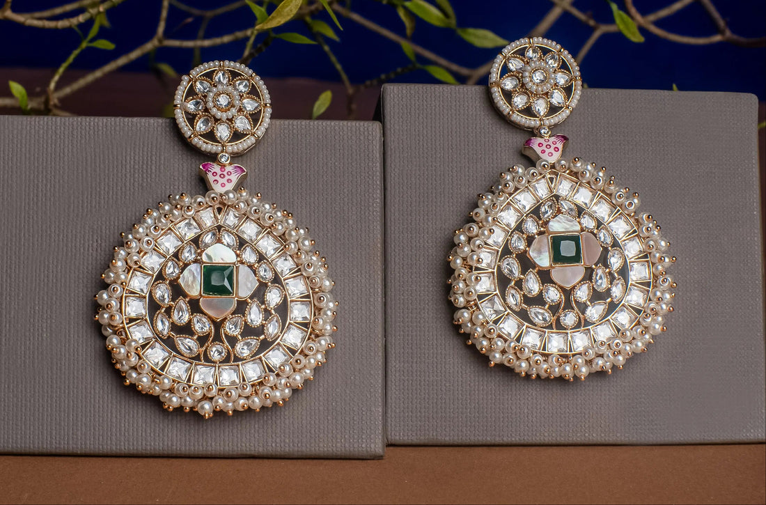Jiya Ivory Chandbali Earrings - MIARAA