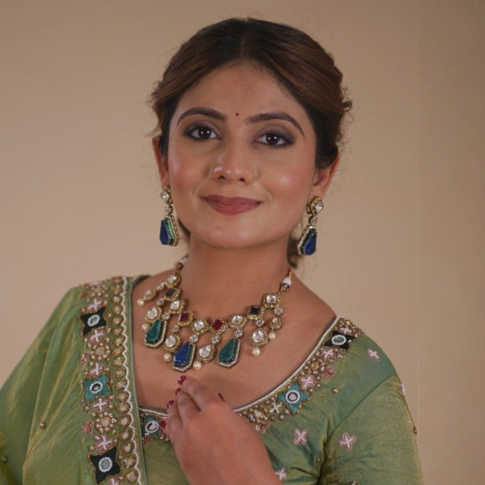 Vaishali Multicolor Stone Necklace Set