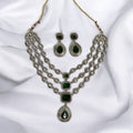 Medha Geen Polki Necklace Set - MIARAA