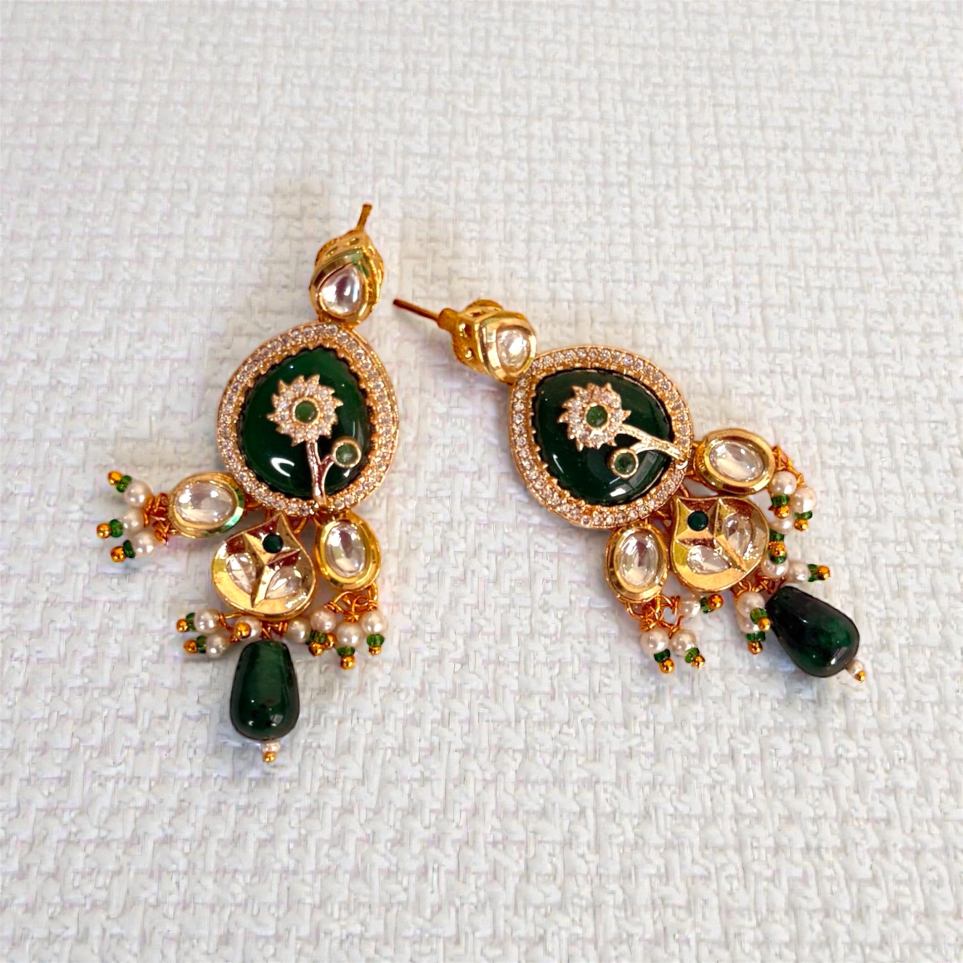 Green Anjali Rajwadi Necklace Set