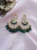 Priya Green Chandbali Earrings - MIARAA