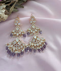Mayurika Moissanite Polki Statement Earrings - MIARAA