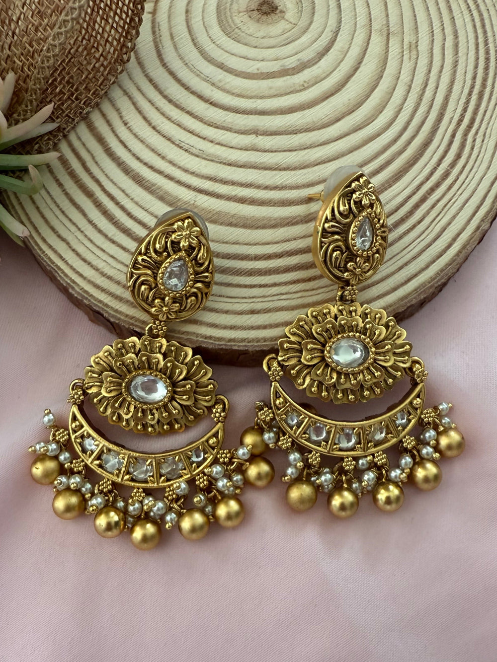 Rama Antique Gold Earrings - MIARAA