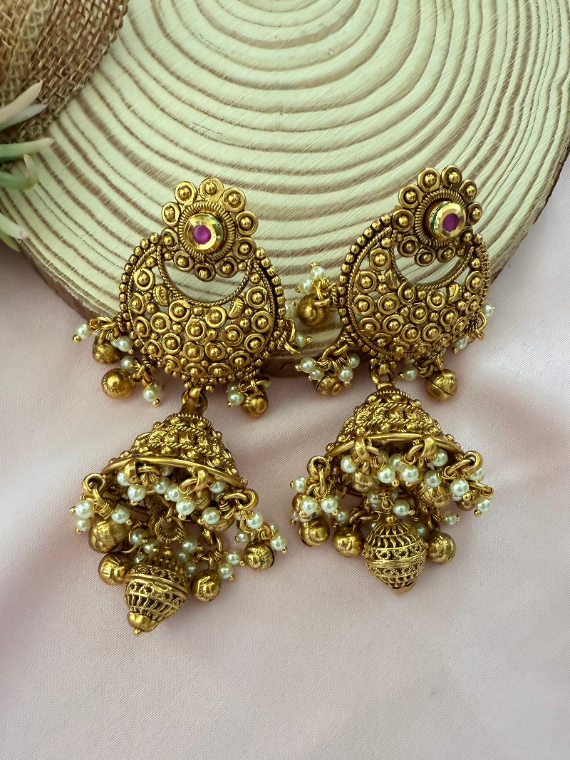 Sohana Antique Gold Earrings - MIARAA