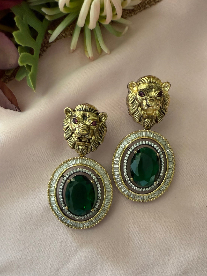 Sabyasachi Inspired Green Earrings - MIARAA