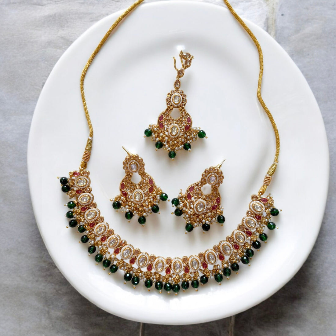 Gitanjali Rajwadi Necklace Set - MIARAA