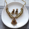 Multicolour Maitri Rajawadi Necklace Set - MIARAA
