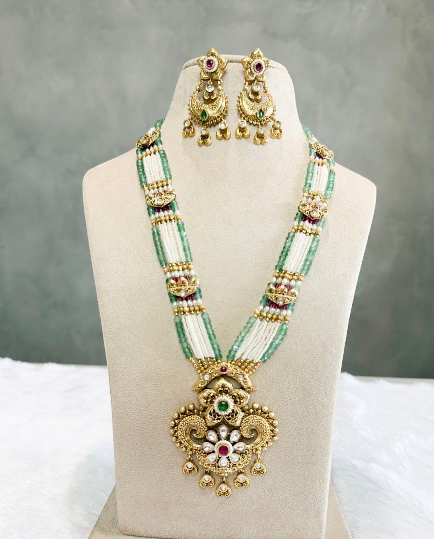 Multicolour Sakshi Rajwadi Necklace Set - MIARAA