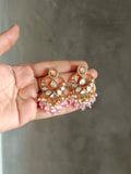 Tara light pink Chandbali Earrings - MIARAA