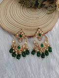 Tara Green Chandbali Earrings - MIARAA