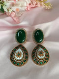 Sabyasachi Inspired Emerald Green Earrings - MIARAA