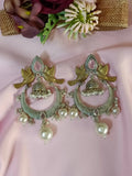 Lavanya pink Monalisa With Ivory pearl Earrings - MIARAA