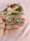 Kaya Aqua Green Moissanite Studs - MIARAA