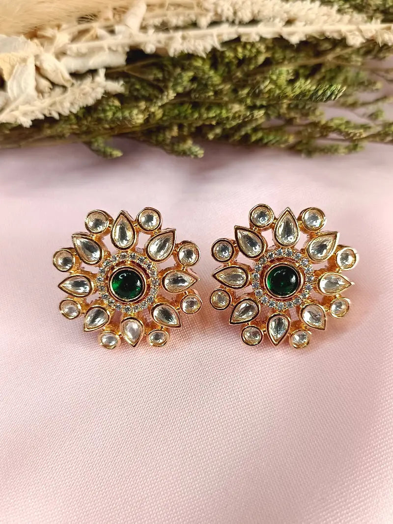 Yuvrani Green Studs - MIARAA