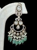 Yuvika Aqua Green Polki Necklace Set - MIARAA