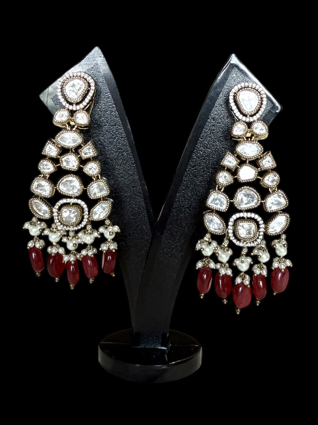Riya Ruby Pink Polki Necklace Set - MIARAA