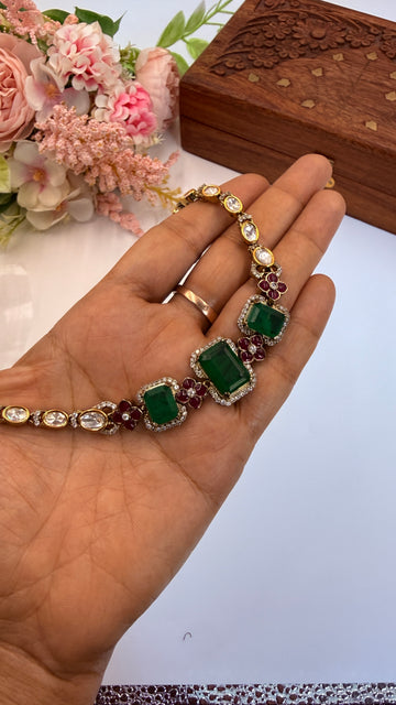 Tara Green Polki Necklace Set