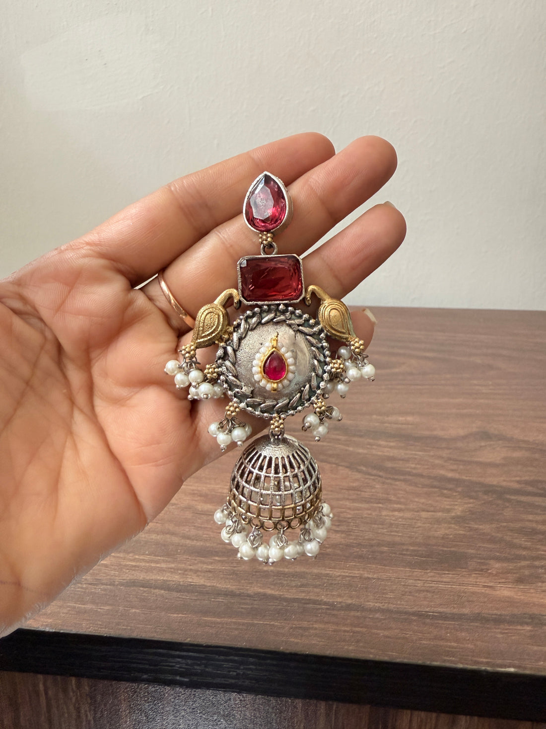 Samriddhi Brass Earrings-Rani