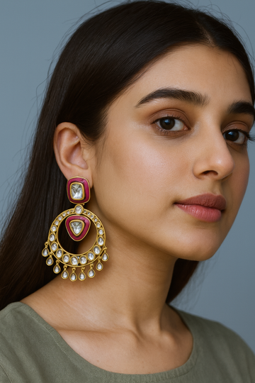 Mohini Kundan Chandbali Earrings