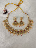 Vani Pink Polki Kundan Necklace Set