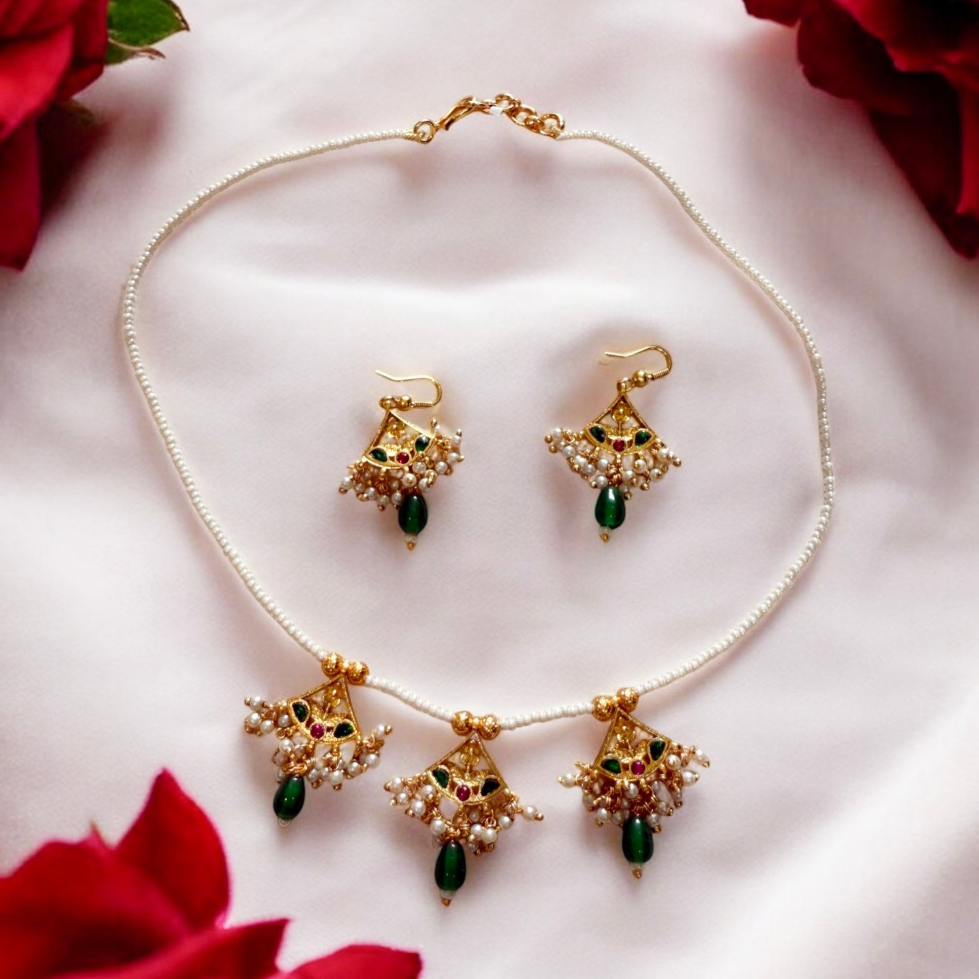 Multicolour Prakriti Jadau Necklace Set - MIARAA