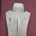 Jahnavi Green Polki Necklace Set - MIARAA