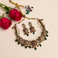 Multicolor Anjali Antique Rajwadi Necklace Set