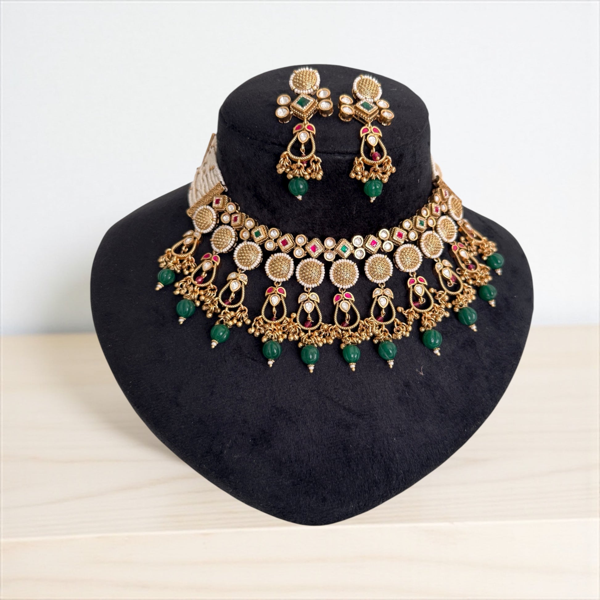 Multicolor Ashmi Rajwadi Necklace Set