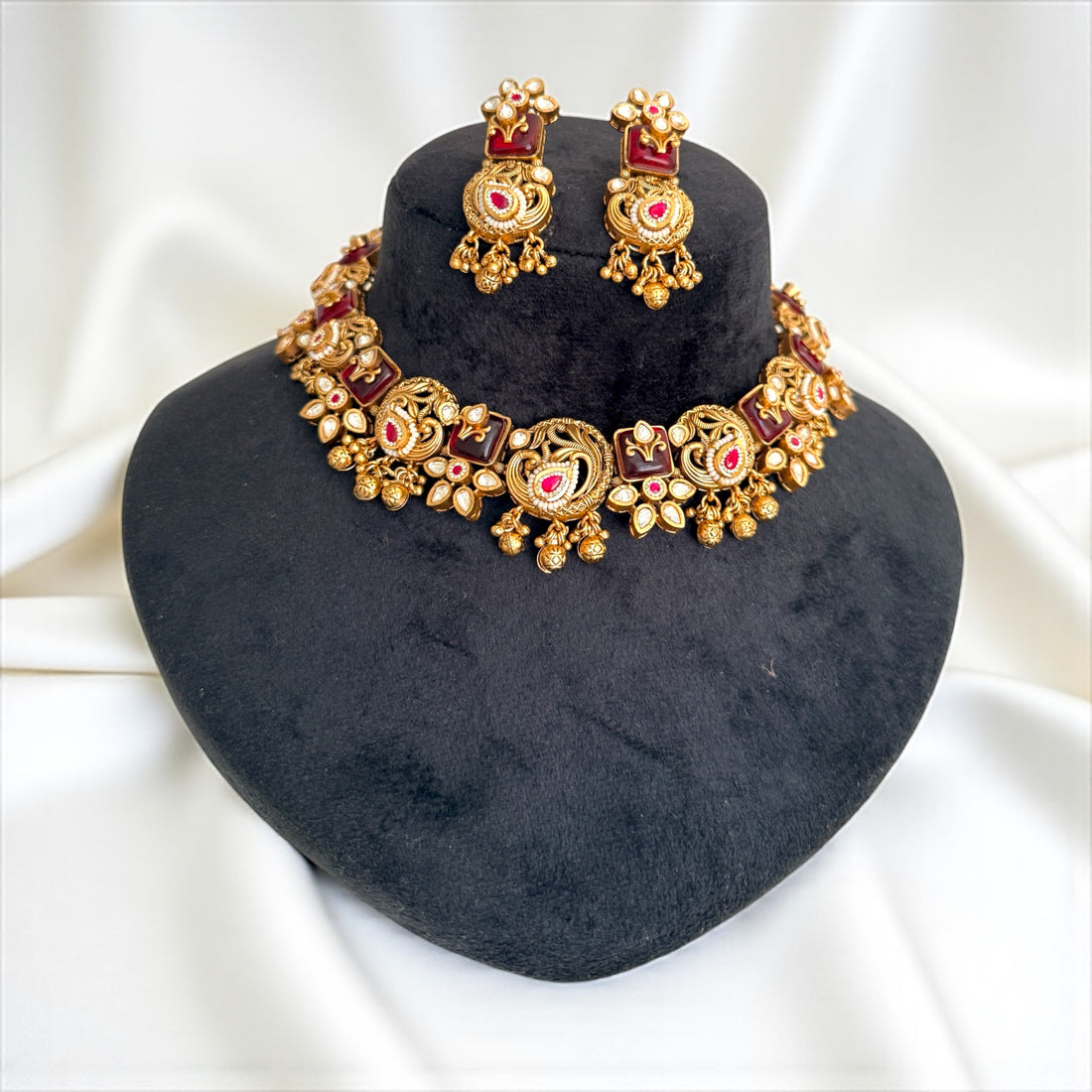 Multicolor Kalyani Rajwadi Necklace Set