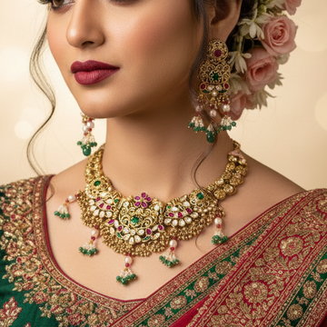 Multicolor Naysa Antique Rajwadi Necklace Set