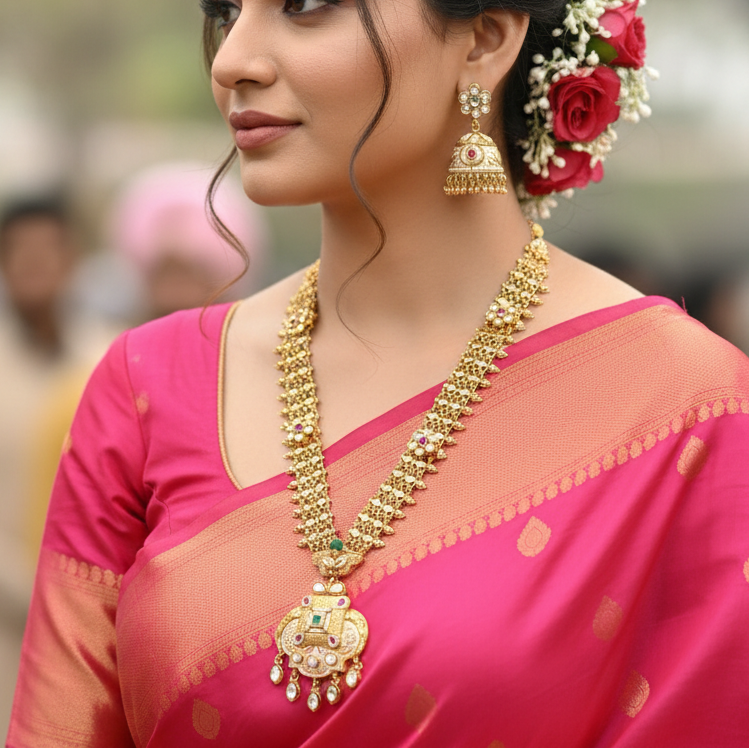 Multicolor Poonam Rajwadi Necklace Set