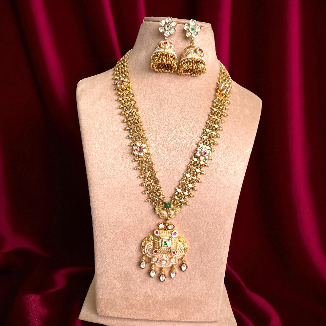 Multicolor Poonam Rajwadi Necklace Set