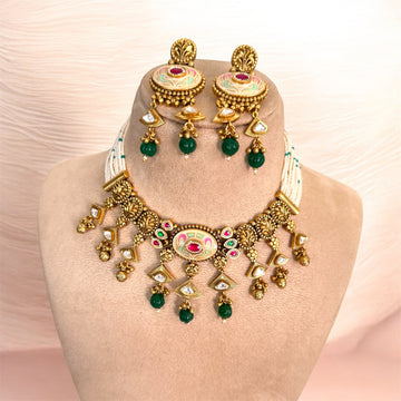 Multicolor Sarita Rajwadi Necklace Set
