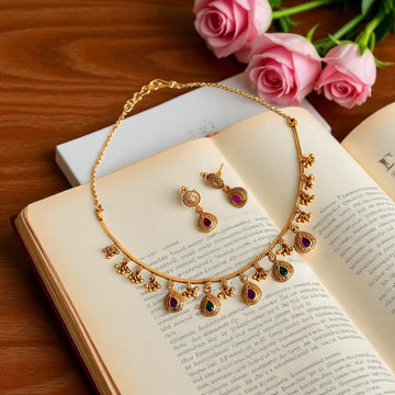 Multicolor Savita Rajwadi Necklace Set