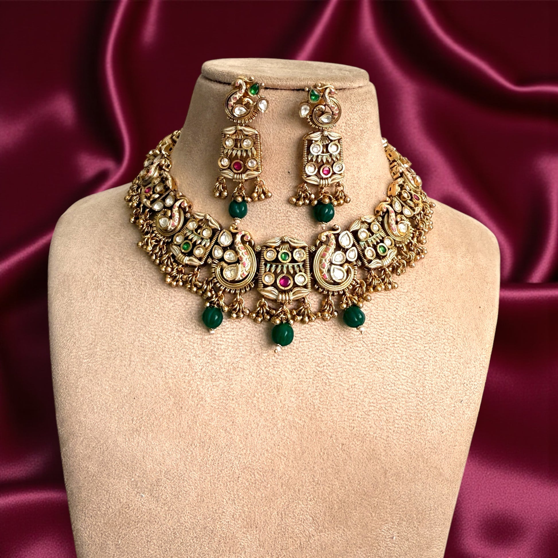 Multicolor Urmila Rajwadi Necklace Set