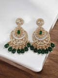 Sitara Green Chandbali Earrings - MIARAA