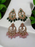 Tara Green Chandbali Earrings - MIARAA