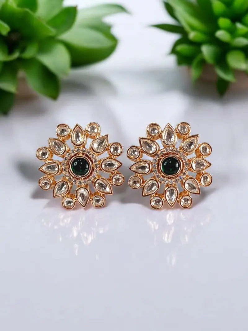 Yuvrani Green Studs - MIARAA