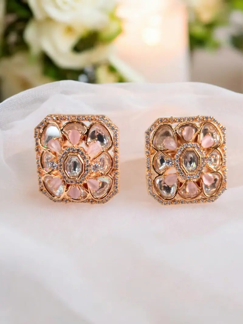 Mayuri Pink Moissanite Studs - MIARAA