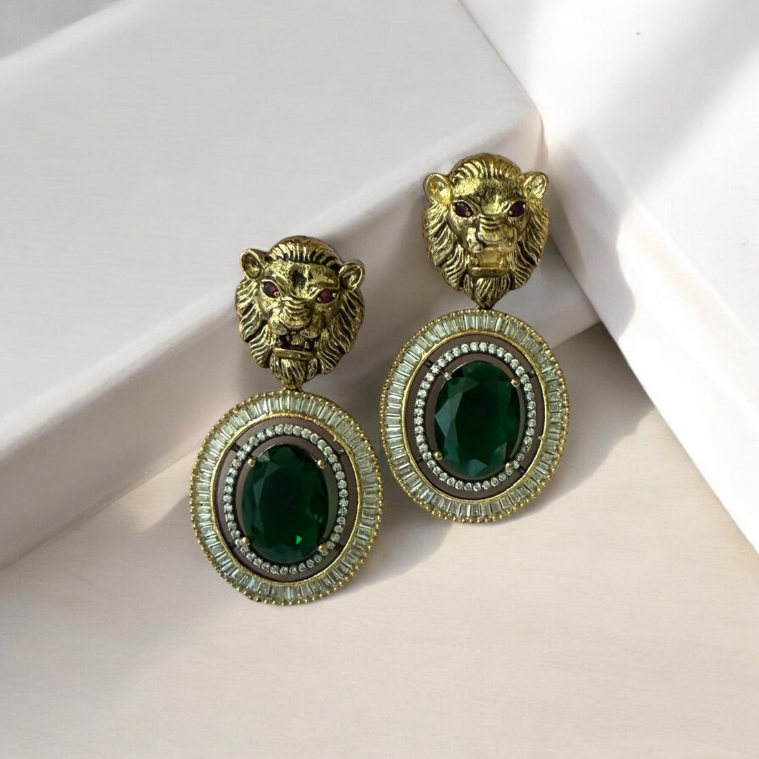 Sabyasachi Inspired Green Earrings - MIARAA