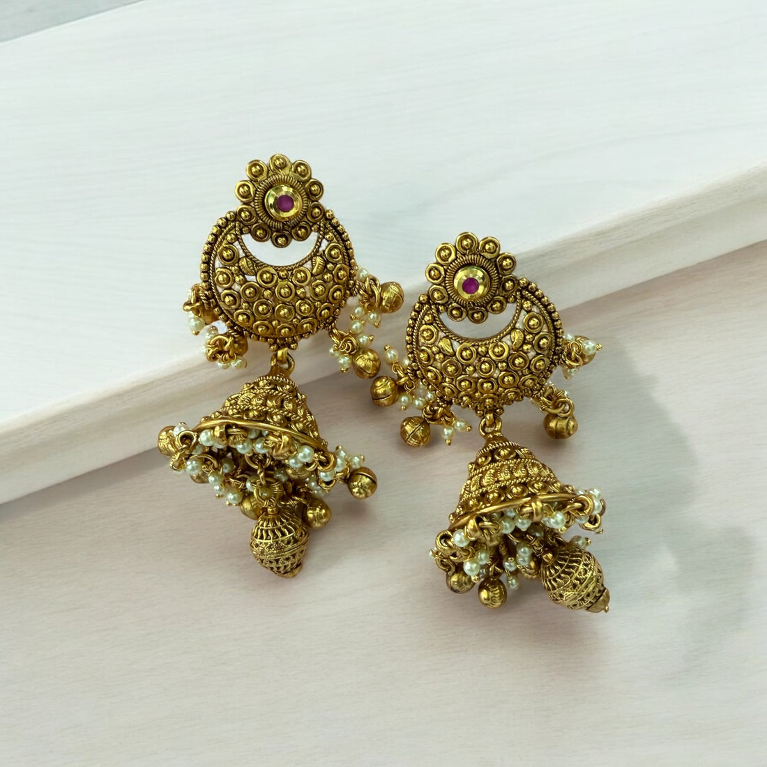 Sohana Antique Gold Earrings - MIARAA