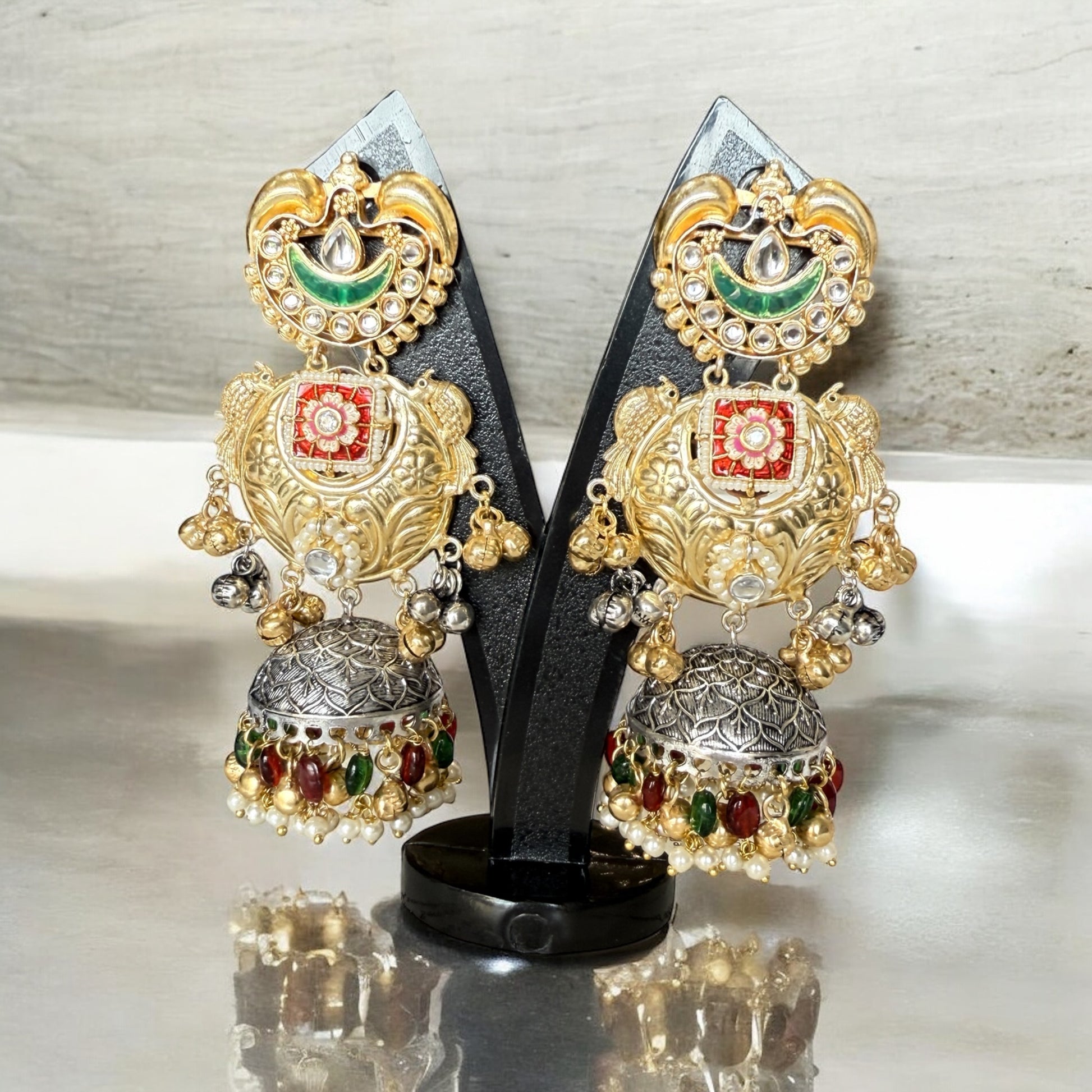 Savitri Brass Earrings - MIARAA