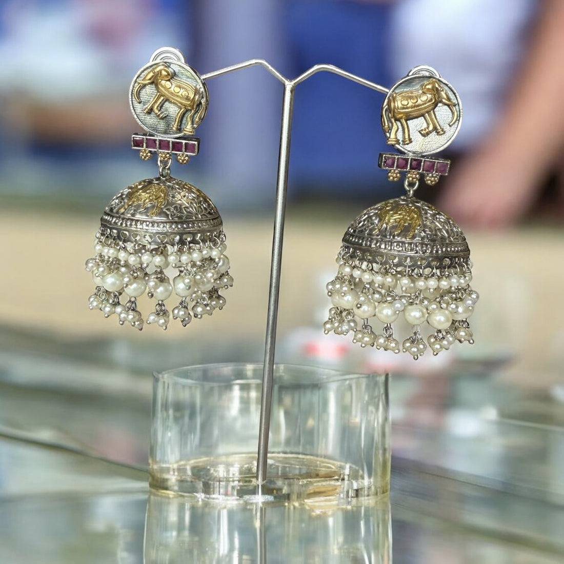 Anuradha Brass Earrings - MIARAA