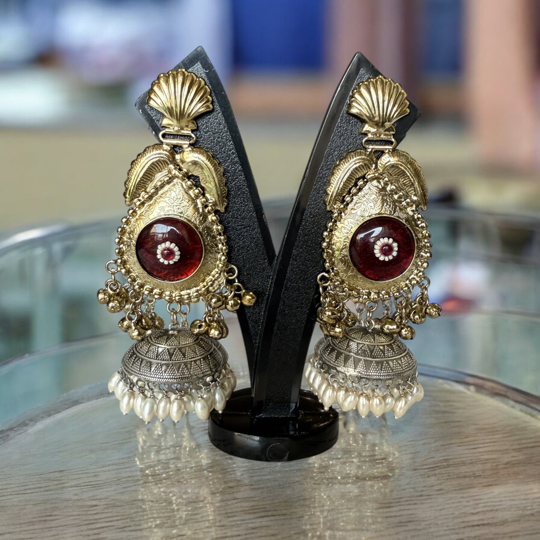 Nirali Brass Earrings - MIARAA