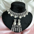 Charvi Pearl Diamond Necklace Set - MIARAA